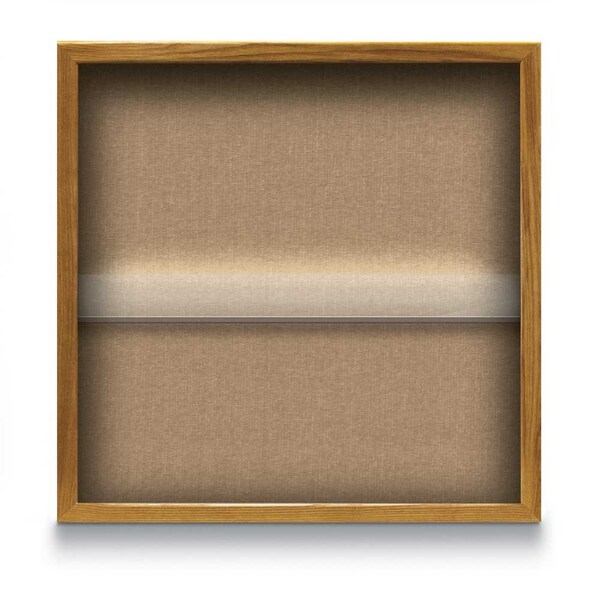 Outdoor Enclosed Combo Board, 48"x36", Satin Frame/Black Porc & Amethyst